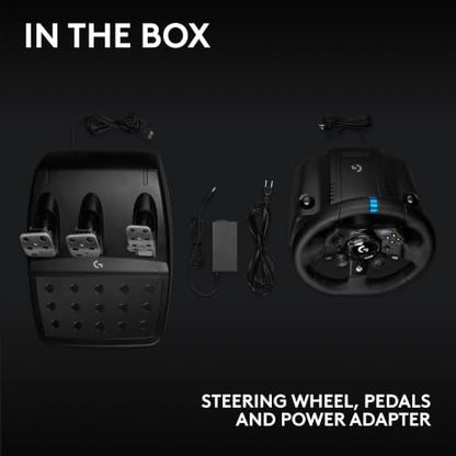 Logitech G923 Racing Wheel and Pedals for Xbox X|S, Xbox One and PC Featuring TRUEFORCE up to 1000 Hz Force Feedback, Responsive Pedal, Dual Clutch Launch Control, and Genuine Leather Wheel Cover - style: Xbox|PC