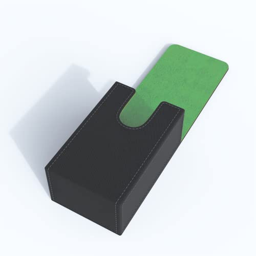 Black Tarot Card Holder with Light Green Interior; Fold Top Tarot Card Box Case with Magnetic Lid Closure; Fits Rider Waite Tarot Card Deck; Holder Measures Standard Size 5.39 x 3.38 x 2 In - color: Light Green
