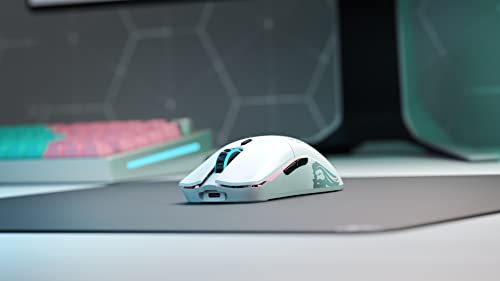GLORIOUS Model O Wireless Gaming Mouse - Superlight, 69g Honeycomb Design, RGB, Ambidextrous, Lag Free 2.4GHz Wireless, Up to 71 Hours Battery - Matte White - color: White, style: Model O (Ambidextrous)