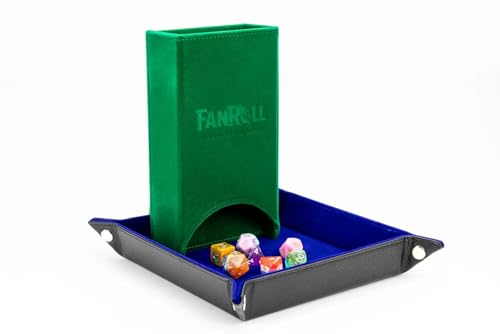 FanRoll by Metallic Dice Games Fold Up Dice Tower: Green, Role Playing Game Dice Accessories for Dungeons and Dragons