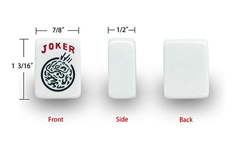 American Mahjong Set - Red Burgundy Soft Bag - 166 White Engraved Tiles, 4 All-in-One Rack/Pushers Western Mah Jongg Game Set