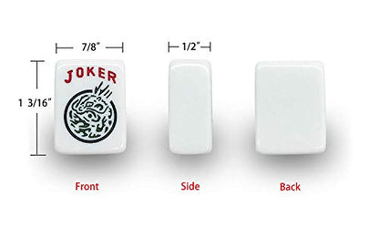 American Mahjong Set - Red Burgundy Soft Bag - 166 White Engraved Tiles, 4 All-in-One Rack/Pushers Western Mah Jongg Game Set