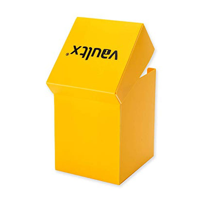 Vault X Large Standard Deck Box with 150 Black Sleeves, fits 100+ Sleeved Trading Cards (Yellow) - color: Yellow