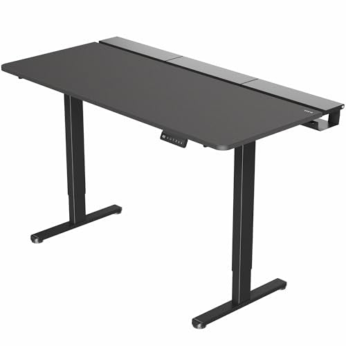 VIVO Black 60 x 30 in Standing Desk, DESK-KIT-E2B-P3B | Electric, Dual Motor, Holds 220 lbs, Sit Stand, Height Adjustable, Cable Tray, Full-Size Mouse Pad, Memory, Black Frame - color: Black Top / Black Frame, size: 60 x 30