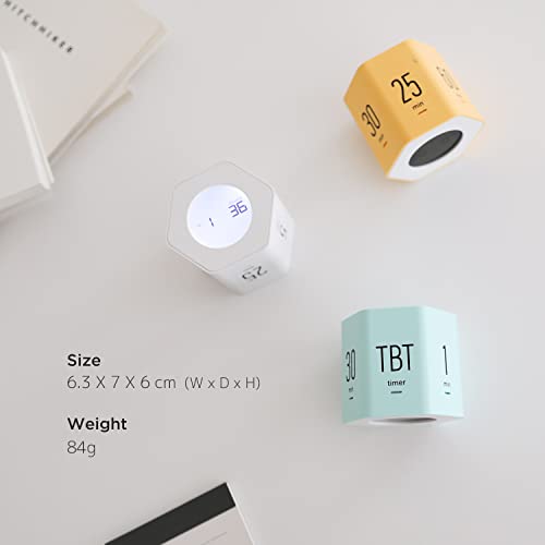 mooas Multi-Hexagon Clock Timer, Cube, Backlight, Countup/Down (Mint) | 6 Preset Times, Productivity Timer, 12/24H Clock, Battery Operated, Sound/Mute, Easy to Use, Exercise, Study, Cooking, Work - color: Mint