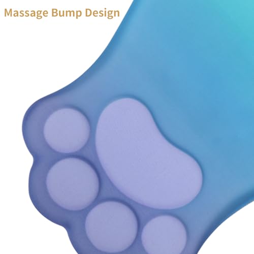 L-SPOUTTO Ergonomic Mouse Pad with Wrist Rest,Cute Mouse Pad Wrist Support | Cat Paw Comfortable Massage Design,Computer Pain Relief Mousepad with Non-Slip PU Base for Desk Laptop Gaming,Purple&Green - color: Purple & Green