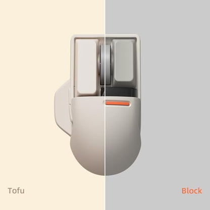 LOFREE Touch PBT Wireless Mouse with USB Receiver, Bluetooth, Wired Connection, Rechargeable, 4000 DPI with OLED Screen Compatible with Glass Surface for Mac Windows PC Notebook/Tofu White 2025 - color: Tofu Version