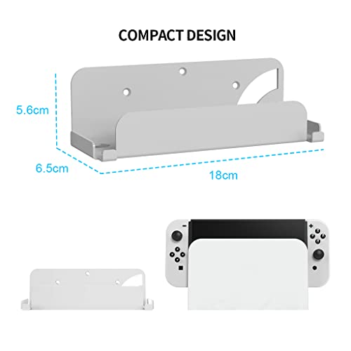 Wall Mount for NS Switch, Controller Wall Mounted Hanger Holder Console Storage Rack Space-saving Behind TV for Switch OLED