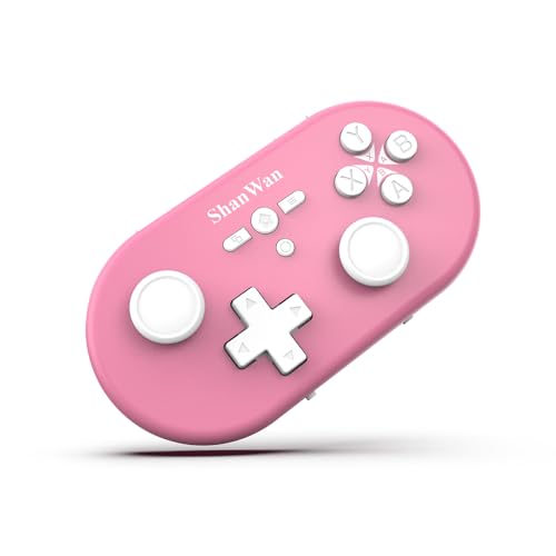 ShanWan wireless handheld controller, suitable for Switch/Switch 2/Android/iOS/PC/Steam Deck/phone, 1000Hz polling rate, with custom keyboard mode for Procreate drawing Bluetooth controller/6-axis gyroscope/vibration (pink) - color: pink