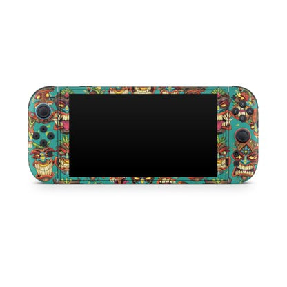 Gaming Skin Compatible with Nintendo Switch 2 Console Only - Crazy Tikis - Premium 3M Vinyl Protective Wrap Decal Cover - Easy to Apply | Crafted in The USA by MightySkins - color: Crazy Tikis, size: Switch 2 Console Skin Only, style: Matte Finish