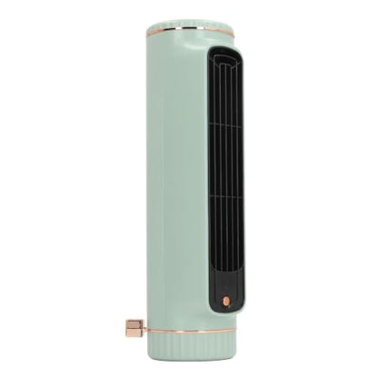 TOPINCN Desk Bladeless Fan, Quiet Desktop Fan Bladeless with 3 Cooling Speeds, Rechargeable Table Cooling Fan for Bedroom Office Home Outdoor, Tower Fan Cooling Fan (Green)