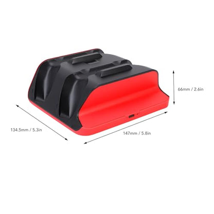 Controller Charging Station for Edge Controller, Dual Game Console Charger Dock with Storage Stand and USB Cable, Red Black - color: Red Black