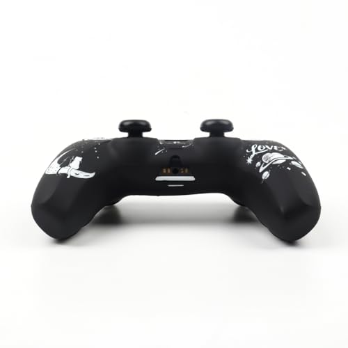 Moonlit Cats with a Loving Heart Controller Skin Compatible with PS5/Playstation 5 Controller, RALAN Protector Case Cover Customised Thumb Grip - color: MCats Black White