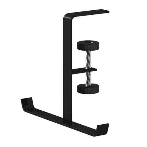 Headphone Stand Hanger Holder, Under Desk Clamp Hook Mount, Under Desk Mount Headset Hook Clip, Backpack Hanger Reduce Desk Clutter (Black) - color: Black