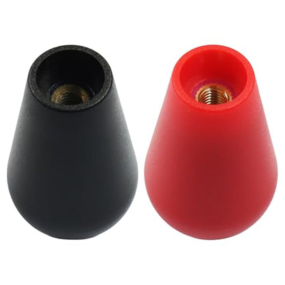 ZOCCVI Arcade Joystick Ball Top Handle, Black and Red, 2 Pcs | M6 Thread, Plastic Replacement Knob, DIY Arcade Game Fight Stick, Oval - color: Black+Red(Oval)