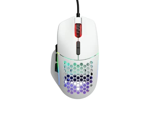 GLORIOUS Gaming Model I Wired Gaming Mouse - 69g Superlight, 2 Swappable Buttons, RGB, PTFE Feet, 9 Programmable Buttons, Side Thumb Rest - White - color: Matte White, size: Model I Wired