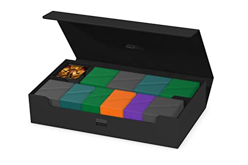 Ultimate Guard Omnihive 1000+, Deck Case for 1000 Double-Sleeved TCG Cards + 2 removable Trays, Black, Magnetic Closure & Microfiber Inner Lining - color: Black