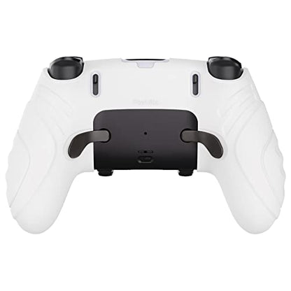 PlayVital Guardian Edition Anti-Slip Ergonomic Silicone Cover Case for ps5 Edge Controller, Soft Rubber Protector Skin for ps5 Edge Wireless Controller with Thumb Grip Caps - White - color: White