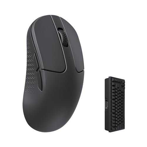 Keychron M3 Mini 4K Wireless Bluetooth 5.1/2.4 GHz/Wired Optical Mouse, Ultra-Lightweight 55g Programmable PixArt 3395 Sensor with up to 26,000 DPI/ 650 IPS for Windows Mac Linux - Black - color: Black, style: 4000Hz Polling Rate