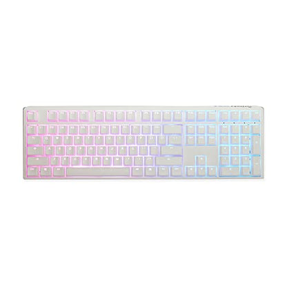 Ducky One 3 Mechanical Gaming Keyboard, Cherry MX Red, RGB, Pure White | Mechanical gaming keyboard with hot-swappable switches, RGB backlight - color: Cherry MX Red