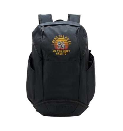 Board Games Vintage Game Night Men Women I Read The Rules Sport Backpack
