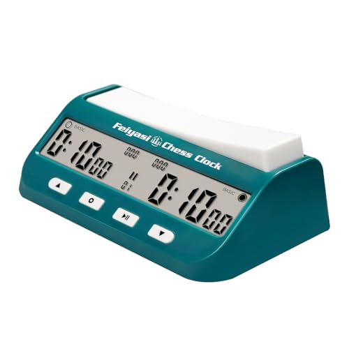 Chess Clock, Competition Specific Chess Timer, Portable Digital Electronic Large Screen Chess Clock,Suitable for Timers in Chess, Go, Checkers, and Other Board Games (Cyan) - color: Cyan