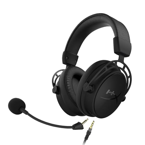 HyperX Cloud Alpha S - PC Gaming Headset, 7.1 Surround Sound, Adjustable Bass, Dual Chamber Drivers, Chat Mixer, Breathable Leatherette, Memory Foam, and Noise Cancelling Microphone – Blackout