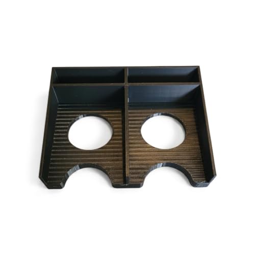 Tabletop Card Deck Tray for Board Games – Dual Card Organizer with Storage Compartments, Standard Size Playing Card Holder for TCG, Family Games & Game Night Accessories (Black) - color: Black