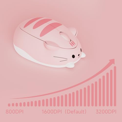 Akko Cat 테마 무선 게이밍 마우스 핑크, 트라이모드 마우스 BT3.0/BT5.0/2.4G, 컴퓨터/노트북/데스크톱/PC용 귀여운 광학 무선 만화 마우스, 맥/윈도우와 호환 (핑크 앤지) - color: 핑크 앤지