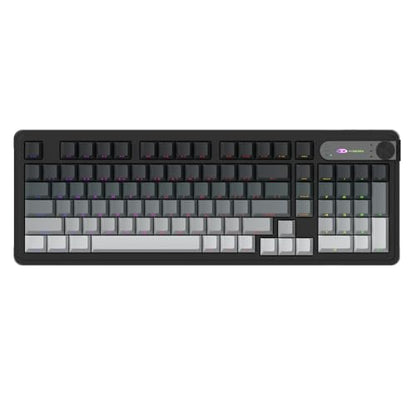 MageGee GK960 Wireless Keyboard, 98 Keys Tri-Mode BT/2.4G/Wired Membrane Gaming Keyboard, RGB Creamy Keyboard with Number Pad, Knob Control, Side Printed Keycaps, 4000mAh Battery - Black & Gray - color: Black & Gray