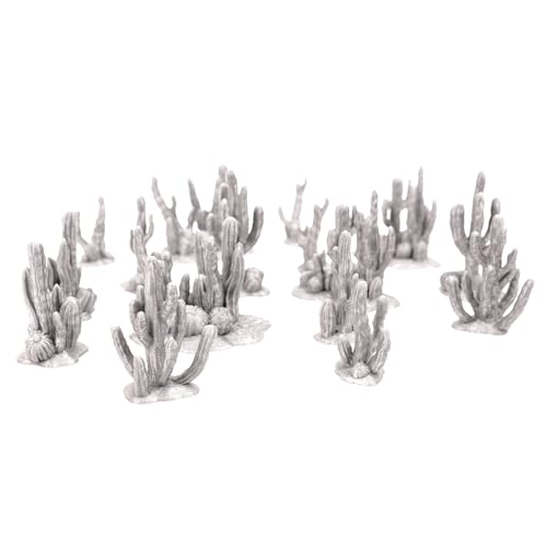 Tabletop Terrain Cactus Scatter Set, 16 Pieces, 28mm Scale, 1-2 Inches Tall
