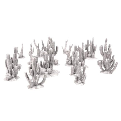 Tabletop Terrain Cactus Scatter Set, 16 Pieces, 28mm Scale, 1-2 Inches Tall