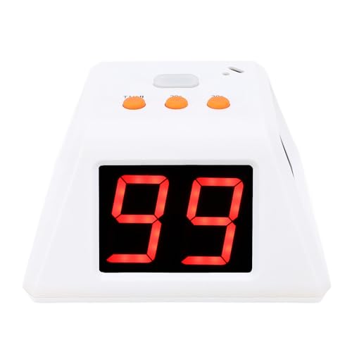 4 Sided Countdown Timer, 1.4 Inch Digits LED Screen Preset Time Table Game Timer Chess Timer Countdown Stopwatch for Chess Table Game (White) - color: White