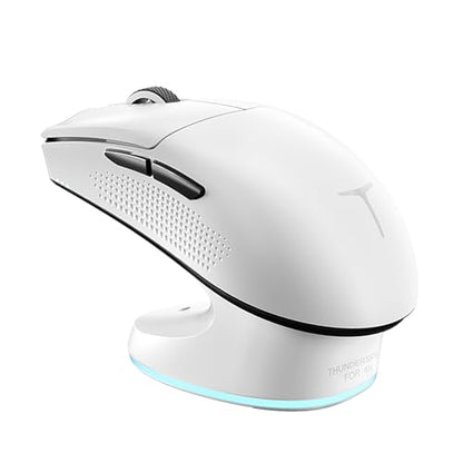Thunderobot ML903 4K Souris Gamer Sans Fil avec Station de Charge RGB, Capteur Optique de 26 000 DPI,PAW3395,Longue Durée de Vie de la Batterie, Souris Ergonomique Sans Fil Pour PC, Mac - color: White