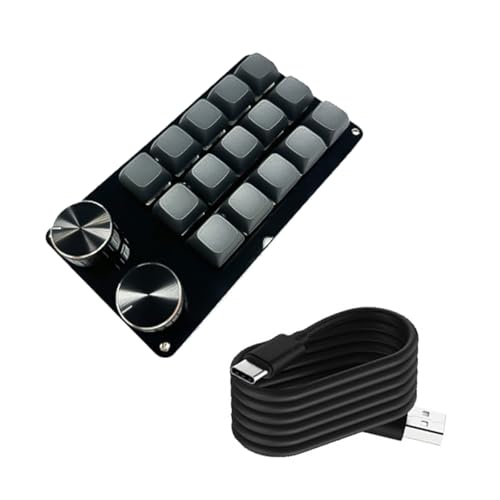 Programmable Macro Keyboards with 2Knobs,Mechanical Gaming Keypad,Hot Swappable Switches,Wire Customizable Control Pad
