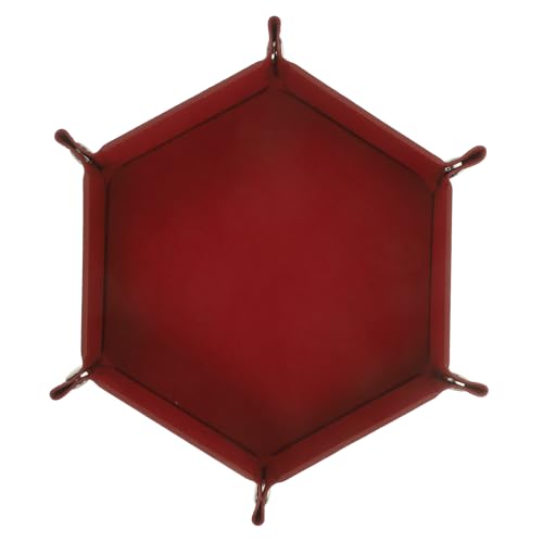 WOONEKY Foldable Pu Dice Tray for Desktop Elegant Storage Box Snaps Easy to Carry for Tabletop Games and Parties Deep