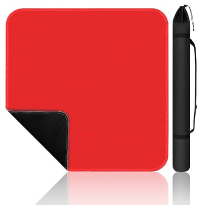 31.5'' Red Mahjong Mat for Table, Non-Slip Noise Reduction Gaming Mat | Classic Gaming Mat with Carrying Bag for Mahjong, Poker, Card, Domino, Board Games, Dominoes,Cards & Tile Games - color: Red