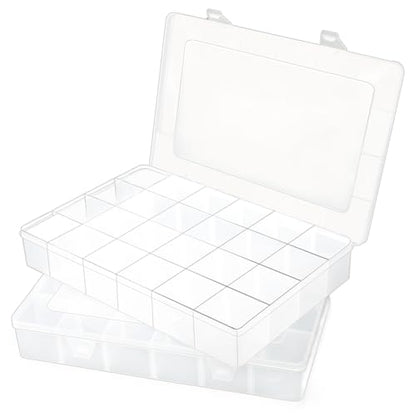 2 Pcs Large 24 Grids Plastic Organizer Box | Grids Plastic Organizer Box for kitchen Storage, Party and Travel