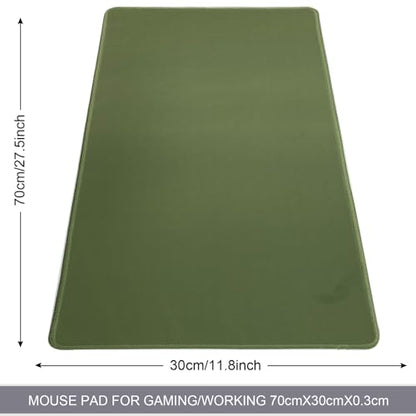Large Gaming Mouse Pad, Non-Slip Rubber Base, [27.5x11.8IN] Computer Desk Mat for PC, Mac, Laptop - Stitched Edges and Smooth Surface for Office, Home, Work-70x30 OlivegreenJ - color: 70x30 OlivegreenJ
