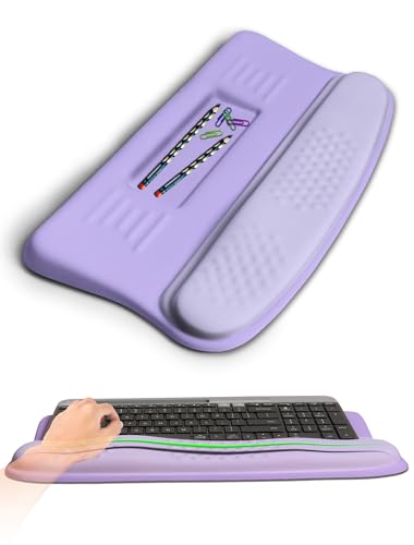 Ergonomic Wave Wrist Rest with Keyboard Stand, Cushioned Palm Rest, Comfortable Integrated Memory Foam for Natural Typing and Relieve Wrist Pain, Purple Romance - color: Purple Romance