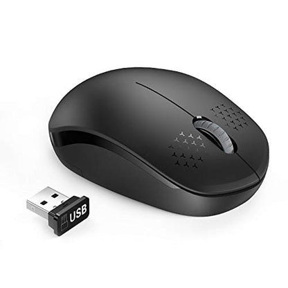 seenda Wireless Mouse for Laptop, 2.4G Noiseless Mouse with USB Receiver - Optical Tracking Portable Computer Mice for Chromebook, PC, Tablet, Windows System, 24 Months Battery Life - Black - color: Black