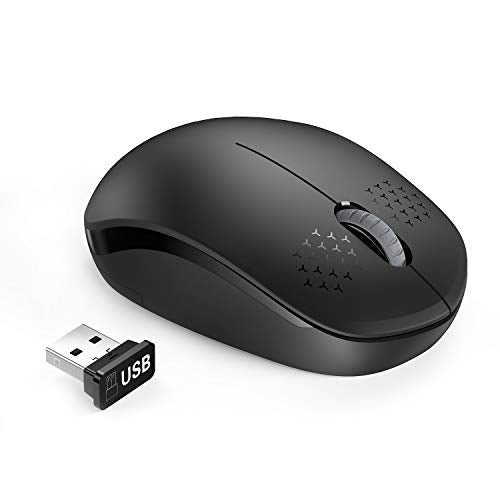seenda Wireless Mouse for Laptop, 2.4G Noiseless Mouse with USB Receiver - Optical Tracking Portable Computer Mice for Chromebook, PC, Tablet, Windows System, 24 Months Battery Life - Black - color: Black