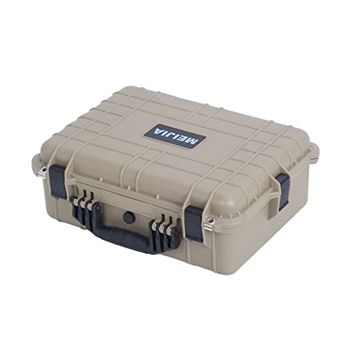 MEIJIA All Weather IP67 Waterproof Hard Camera Case,Hard Protective Case,Hard Case with Customizable Foam,Fit Use of Drones,Camera,Equipments,Pistols(Desert Tan,19.78x15.77x7.41inches) - color: Desert Tan, size: 19.78x15.77x7.41inches