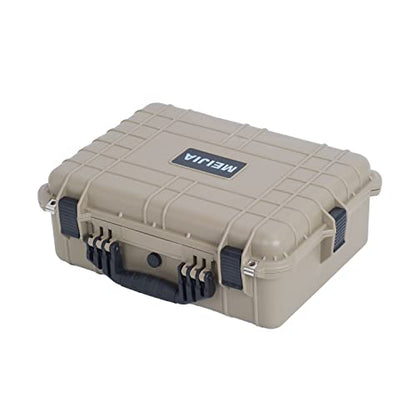 MEIJIA All Weather IP67 Waterproof Hard Camera Case,Hard Protective Case,Hard Case with Customizable Foam,Fit Use of Drones,Camera,Equipments,Pistols(Desert Tan,19.78x15.77x7.41inches) - color: Desert Tan, size: 19.78x15.77x7.41inches