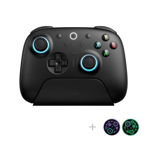 8Bitdo Ultimate 2 Wireless Gaming Controller with Charging Dock - Black | TMR Joysticks, Switchable Hall Effect/Tactile Triggers, 8Speed Wireless Tech, RGB Fire Ring, for PC & Android - color: Black, size: Ultimate 2 Wireless