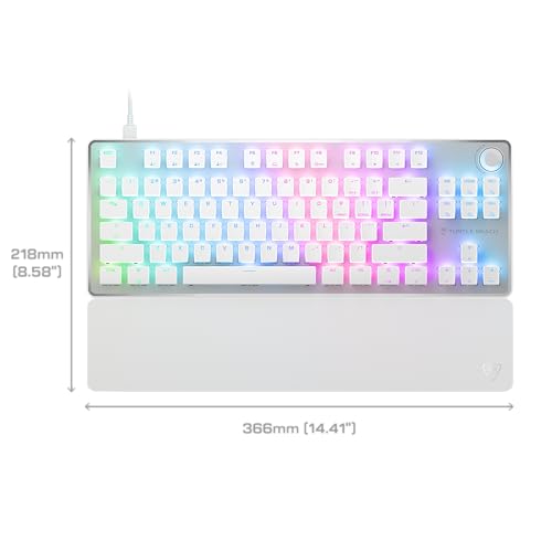 Turtle Beach Vulcan II TKL Pro Hall-Effect Mechanical RGB Gaming Keyboard | Magnetic Switches, Adjustable Actuation, Customizable RGB Keys, Rapid Trigger, Swappable Keycaps, Tenkeyless, White - color: White