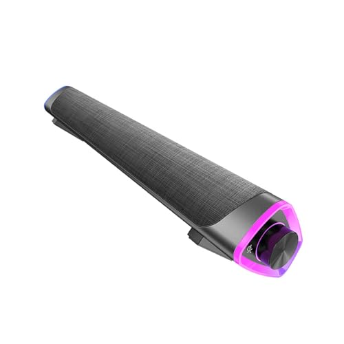 Angoily Sound Bar for Wired Speaker Dual Horn Design Immersive Gaming Sound Compact Laptop Speaker - color: Black