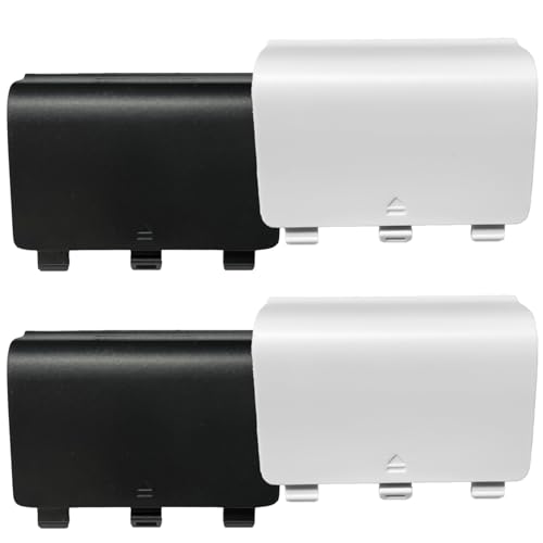 Dakexiong 4 Pack Battery Back Cover for Xbox One/S/X Controller [NOT for Xbox SeriesS/X],Replacement Battery Back Shell Covers Compatible with Xbox One/S/X Controllers (Black&White) - color: Black&White