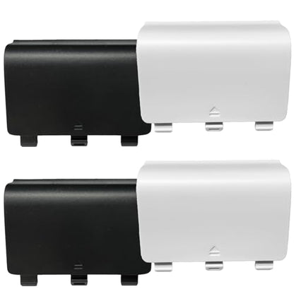Dakexiong 4 Pack Battery Back Cover for Xbox One/S/X Controller [NOT for Xbox SeriesS/X],Replacement Battery Back Shell Covers Compatible with Xbox One/S/X Controllers (Black&White) - color: Black&White