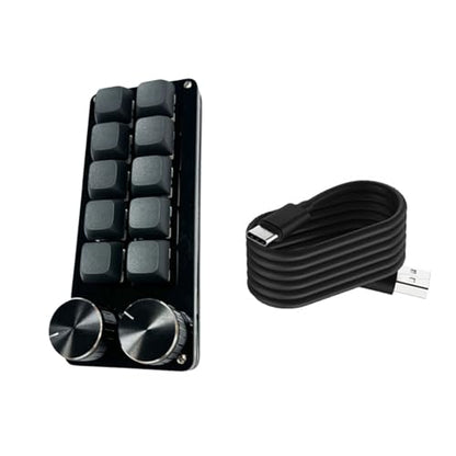 Programmable Macro Keyboards with 2Knobs,Mechanical Gaming Keypad,Hot Swappable Switches,Wire Customizable Control Pad